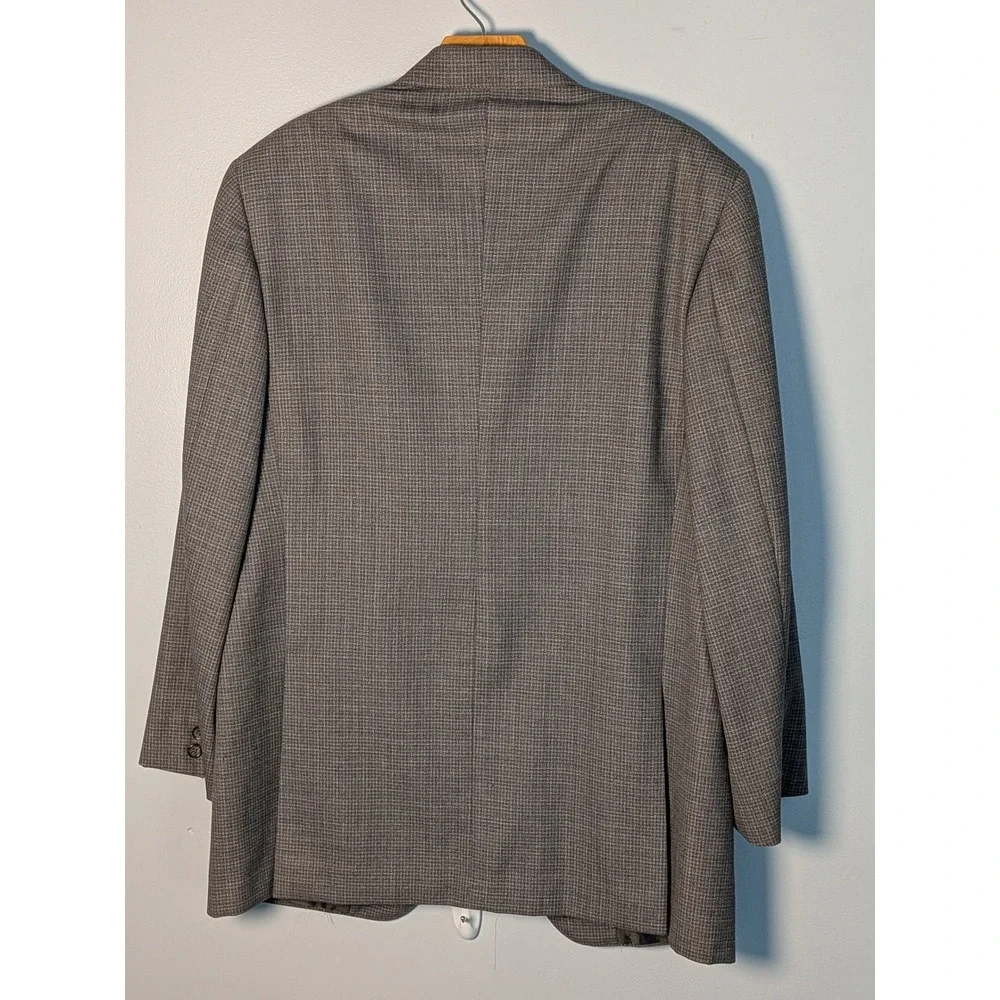 Southwick Mens Gray Micro Check 3 Button Sport Coat Blazer USA Made 39 Reg